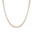 thumbnail image 1 of Cate & Chloe Olivia 18k Rose Gold Plated Tennis Necklace with Simulated Diamond Crystals for Women, 1 of 7