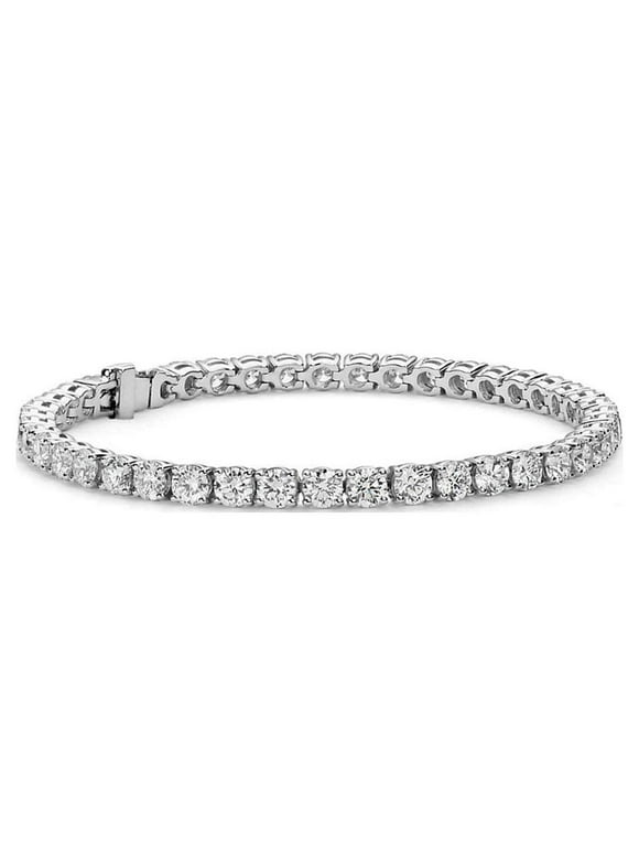 Cate & Chloe Olivia 18k White Gold Plated Silver Tennis Bracelet | Women's Bracelet with Cubic Zirconia Crystals