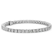 Cate & Chloe Olivia 18k White Gold Plated Tennis Bracelet Simulated Diamond Crystals Gift for Women