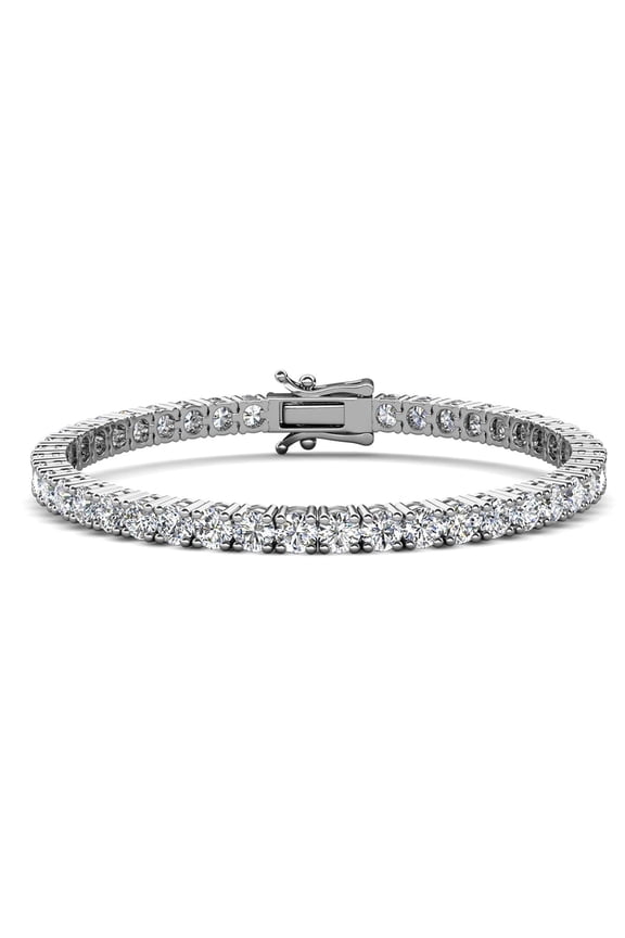 Olivia 18k White Gold Plated Tennis Bracelet With Simulated Diamond Crystals for Women
