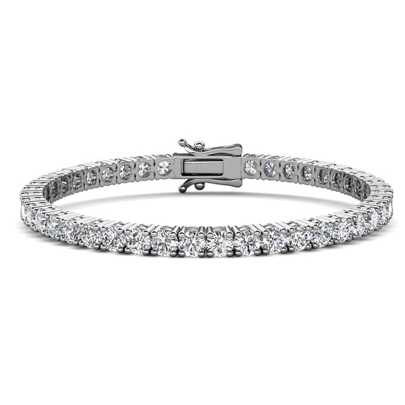Cate & Chloe Olivia 18k White Gold Plated Tennis Bracelet With Simulated Diamond Crystals for Women