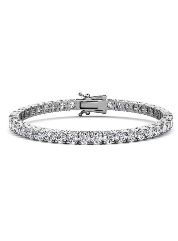 Olivia 18k White Gold Plated Tennis Bracelet With Simulated Diamond Crystals for Women