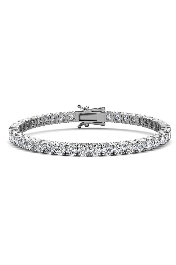 Olivia 18k White Gold Plated Tennis Bracelet With Simulated Diamond Crystals for Women