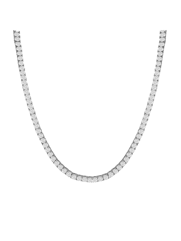 Olivia 18k White Gold Plated Tennis Necklace with Simulated Diamond Crystals for Women