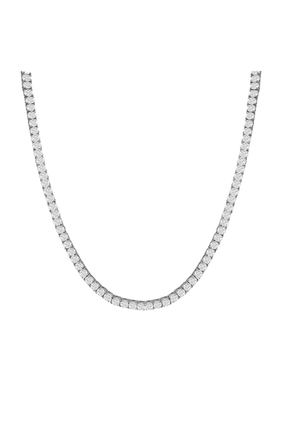 Olivia 18k White Gold Plated Tennis Necklace with Simulated Diamond Crystals for Women