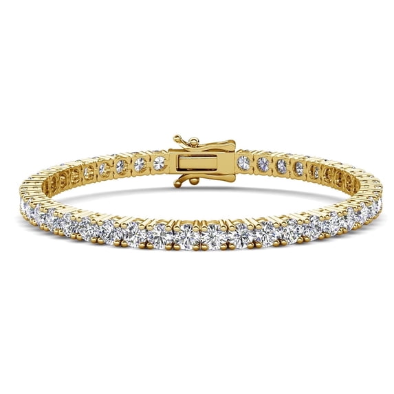 Cate & Chloe Olivia 18k Yellow Gold Plated Tennis Bracelet With Simulated Diamond Crystals for Women