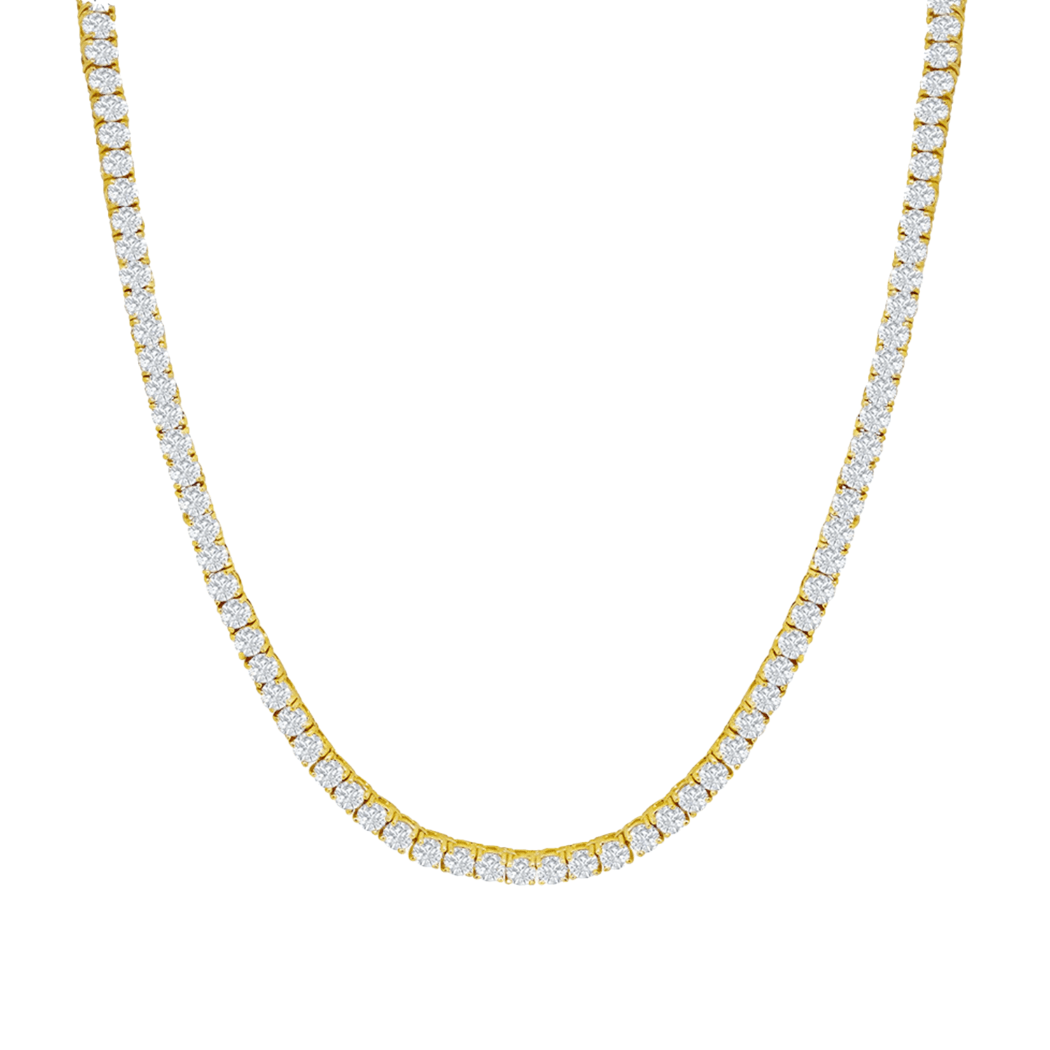 Cate & Chloe Olivia 18k Yellow Gold Plated Tennis Necklace with Simulated Diamond Crystals for Women