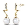 thumbnail image 1 of Cate & Chloe Ophelia 18k Yellow Gold Plated Shell Pearl Earrings with Swarovski Crystals for Women, 1 of 9