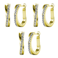thumbnail image 1 of Cate & Chloe Pack of 3 - Amaya 18k Yellow Gold Plated Women's Hoop Earrings with Swarovski Crystals, 1 of 11