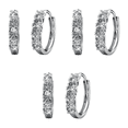 thumbnail image 1 of Cate & Chloe Pack of 3 - Bethany 18k White Gold Plated 15mm Hoop Earrings with Swarovski Crystals for Women, 1 of 9