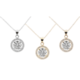 Cate & Chloe Pack of 3 - Blake 18k Gold Plated Women's Halo Necklace ...