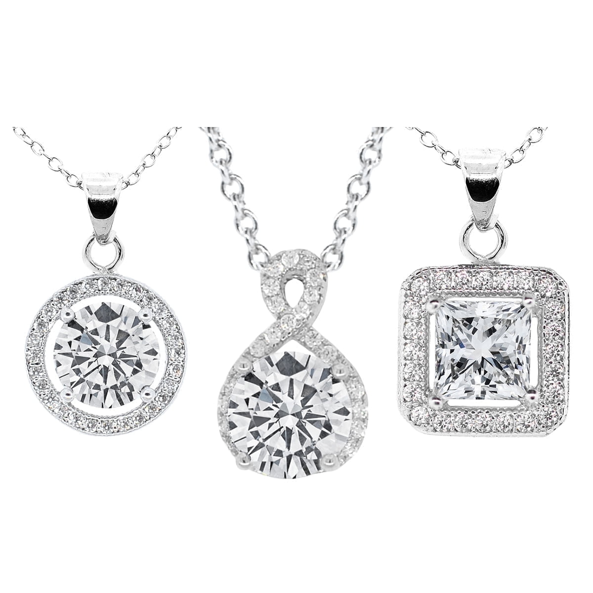 Cate Chloe Jewelry Set Pack of White Gold Plated Pendant
