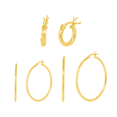 thumbnail image 1 of Cate & Chloe Pack of 3 - Monica 18k Yellow Gold Plated 10mm 40mm 50mm Hoop Earrings for Women, 1 of 7