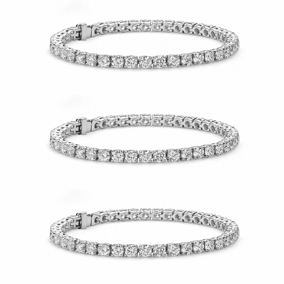 Cate & Chloe Pack of 3 - Olivia 18k White Gold Plated Tennis Bracelet with Simulated Diamond Crystals