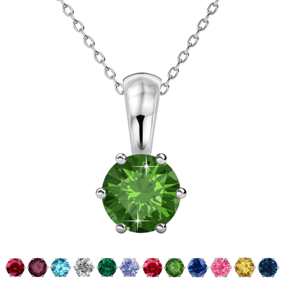 Cate & Chloe August Birthstone 18k White Gold Plated Women's Necklace 1ct Swarovski Crystal