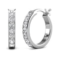 thumbnail image 1 of Cate & Chloe Presley 18k White Gold Plated 17mm Hoop Earrings with Swarovski Crystals for Women, 1 of 9