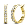 thumbnail image 1 of Cate & Chloe Presley 18k Yellow Gold Plated 17mm Hoop Earrings with Swarovski Crystals for Women, 1 of 10