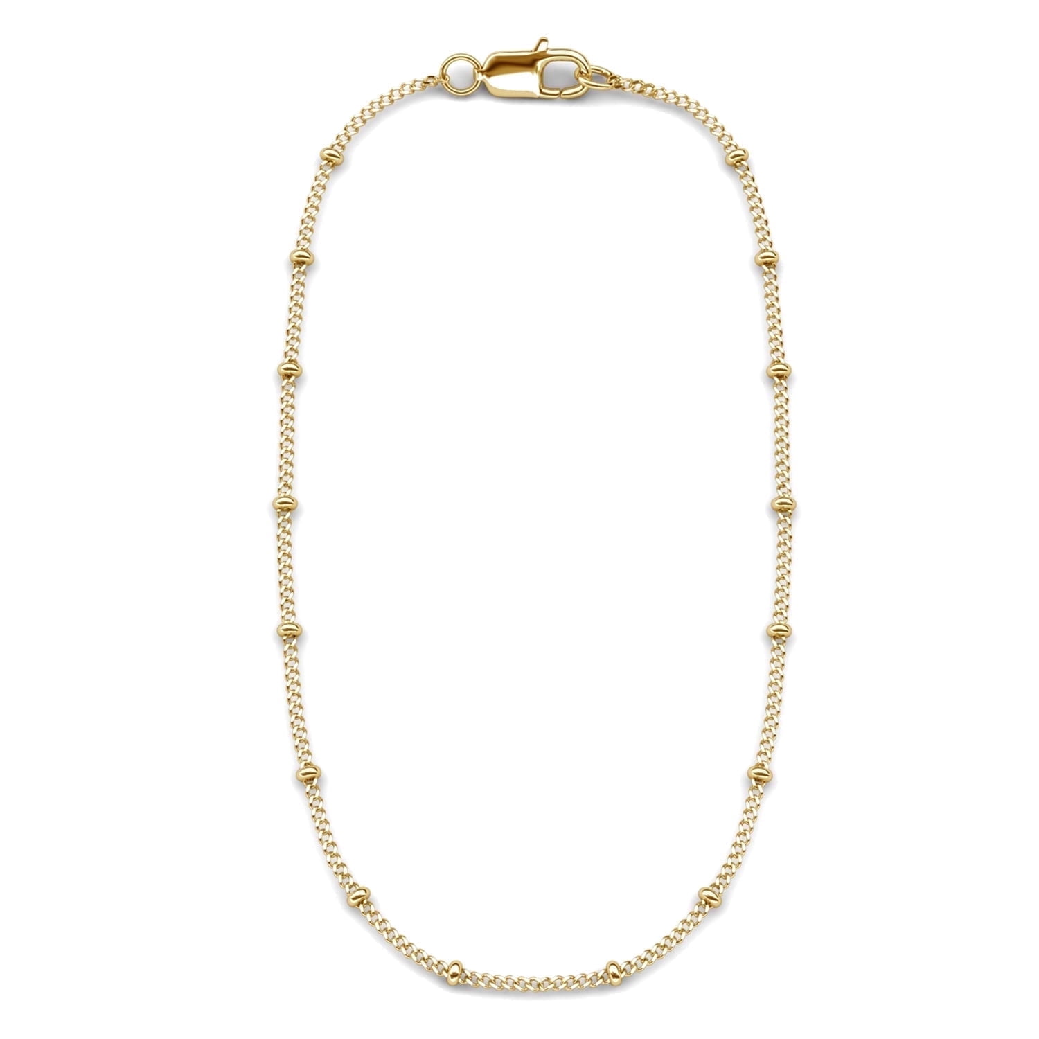 Cate & Chloe Pria 18k Yellow Gold Plated Bead Station Chain Necklace, Gift for Women