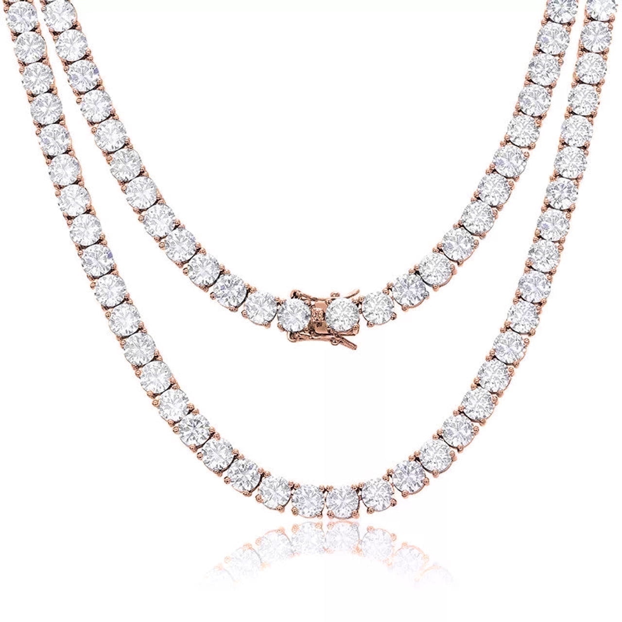 Cate & Chloe Priscilla 18k Rose Gold Plated Necklace with Simulated Diamond Crystals for Women