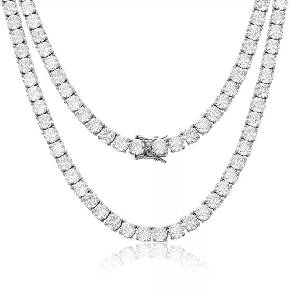 Cate & Chloe Priscilla 18k White Gold Plated Necklace with Simulated Diamond Crystals for Women