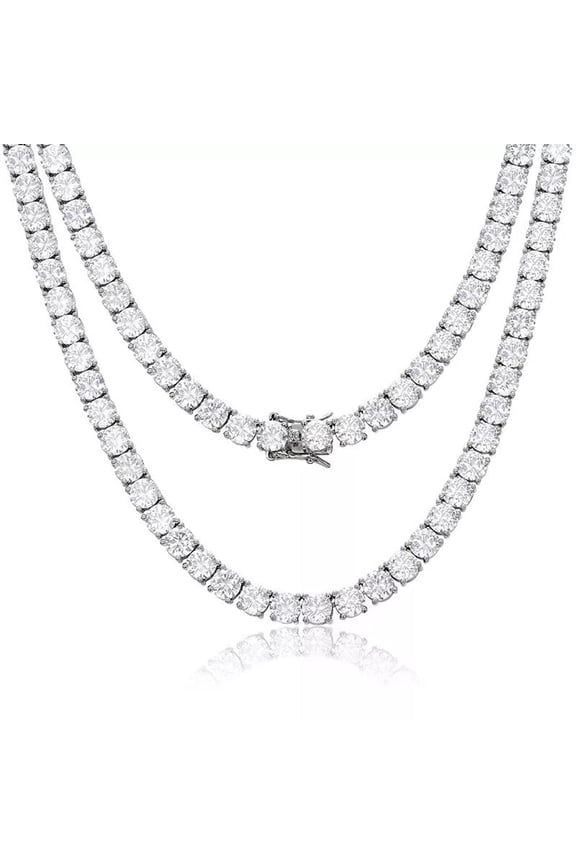 Priscilla 18k White Gold Plated Necklace with Simulated Diamond Crystals for Women