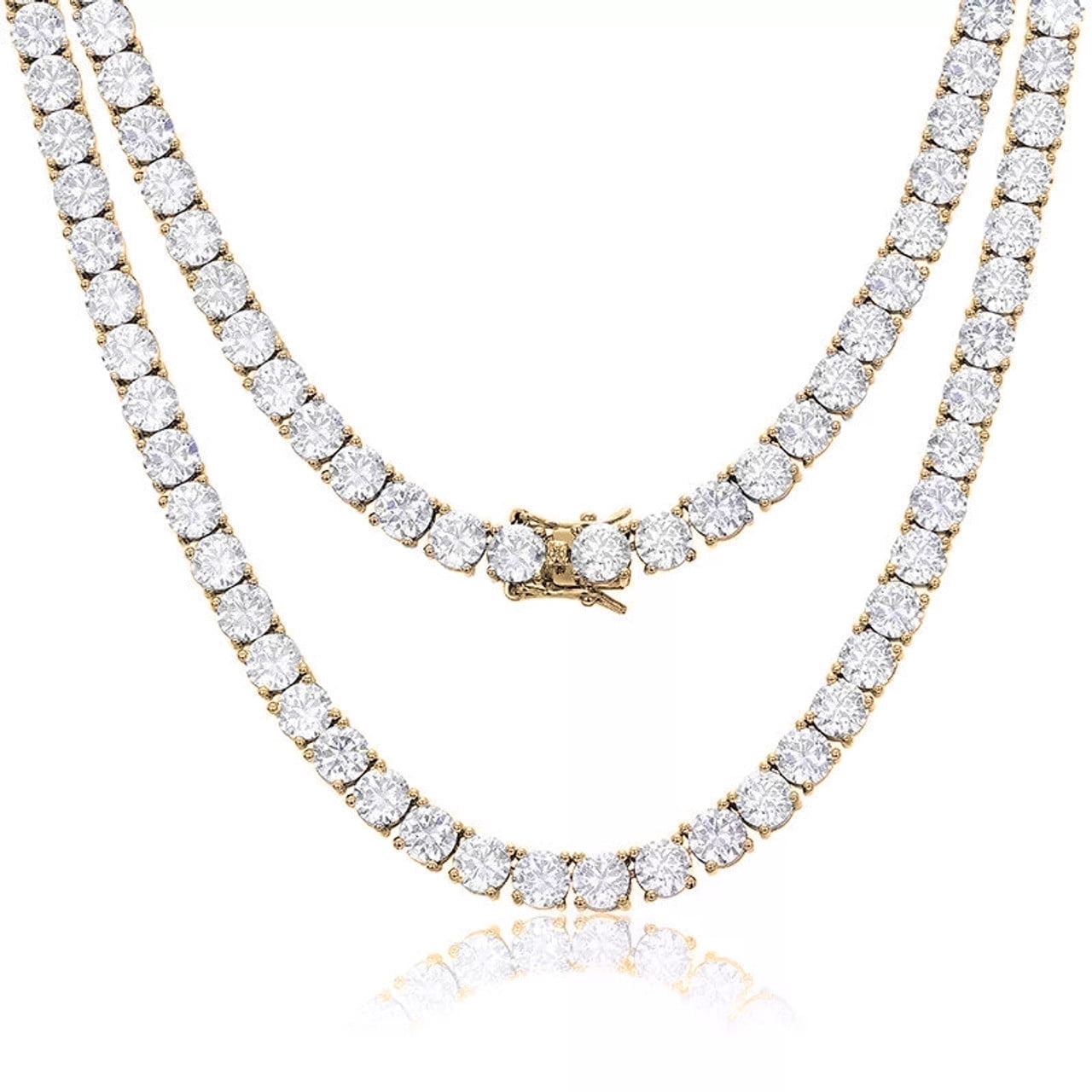 Cate & Chloe Priscilla 18k Yellow Gold Plated Necklace with Simulated Diamond Crystals for Women