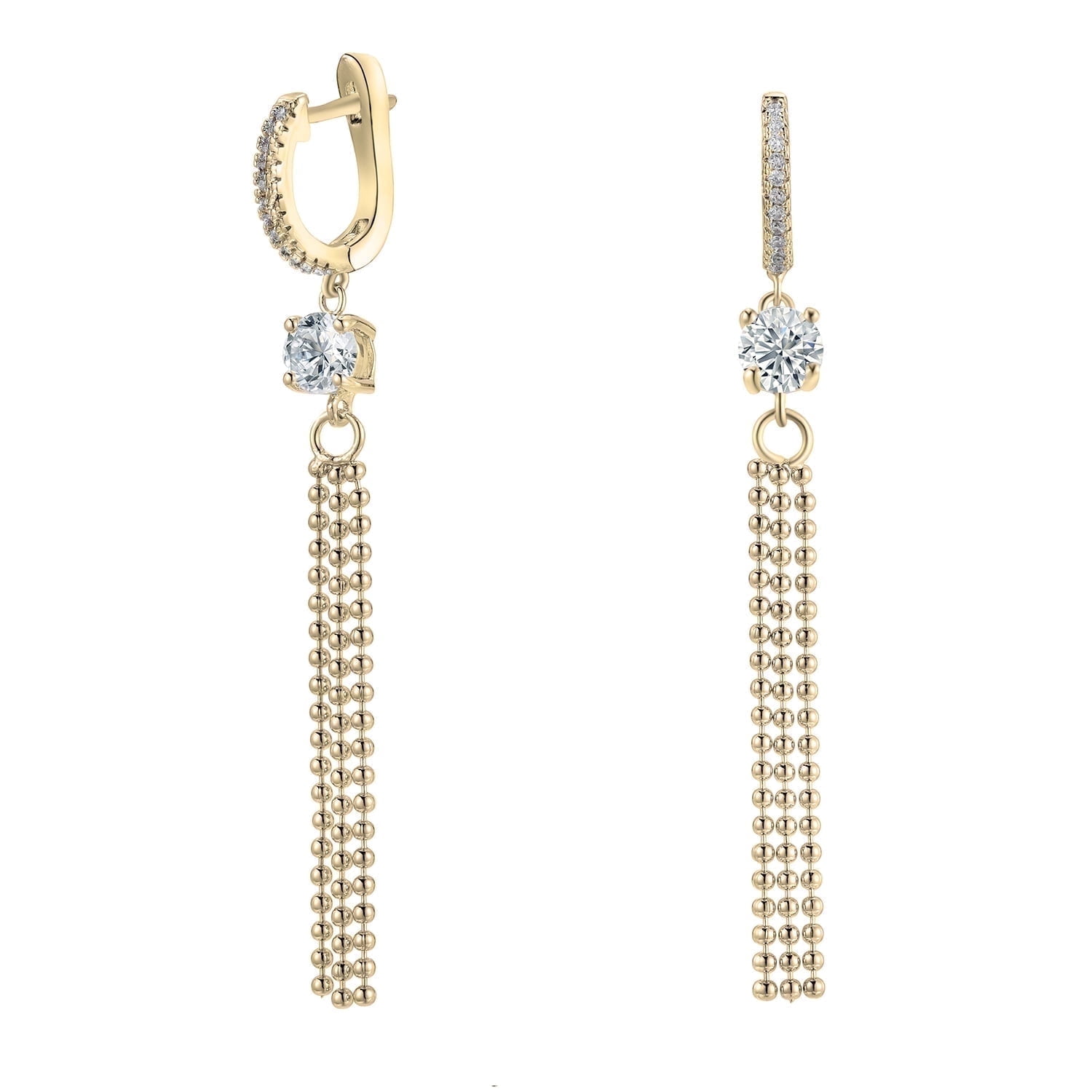 Cate & Chloe Raya 18k Yellow Gold Plated Dangle Earrings with Simulated Diamond Crystals for Women
