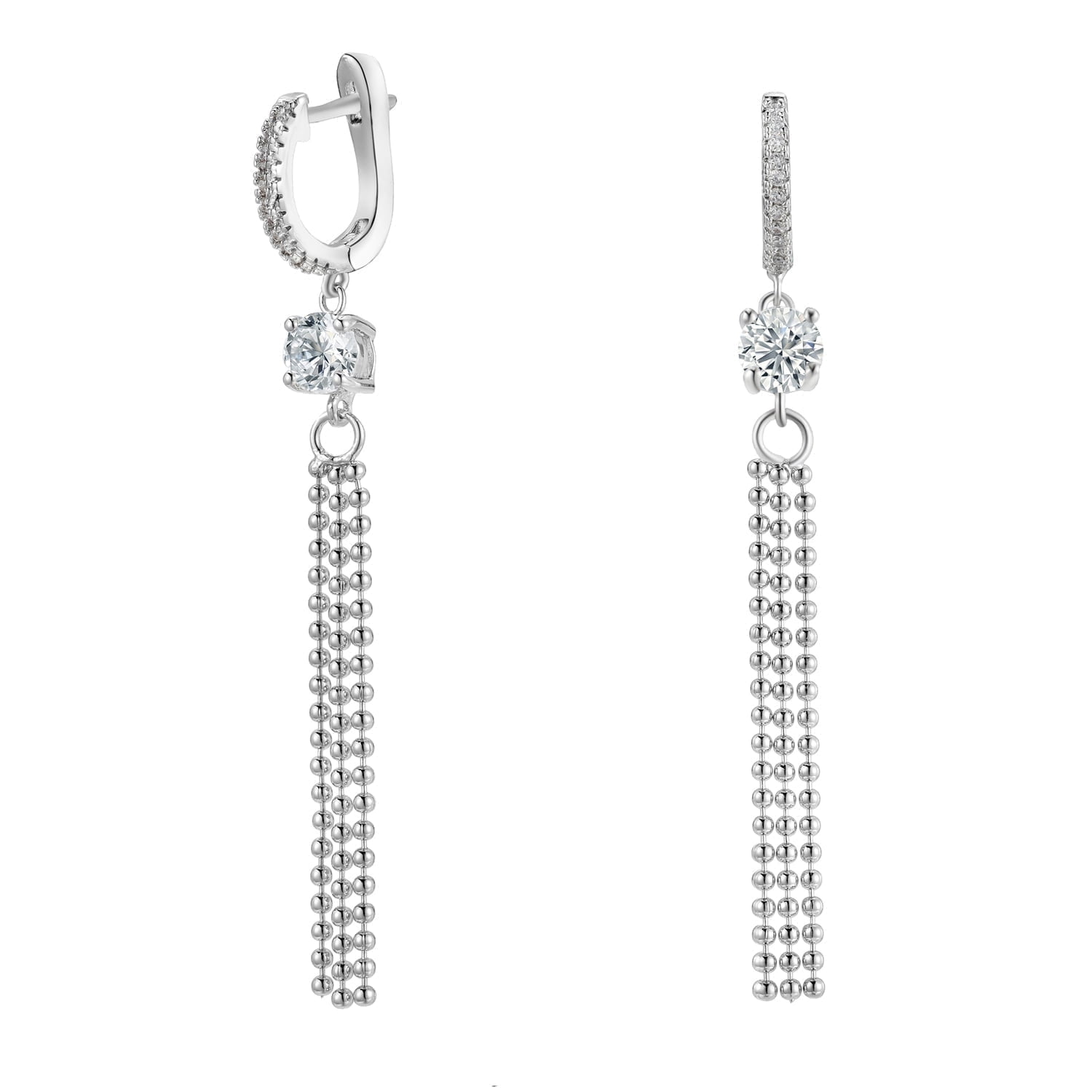 Cate & Chloe Raya 18k White Gold Plated Dangle Earrings with Simulated Diamond Crystals for Women