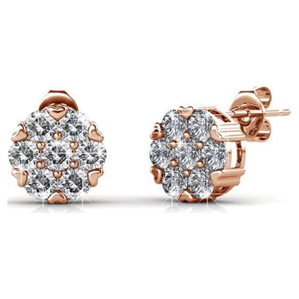 Cate & Chloe Remy 18k Rose Gold Plated Stud Earrings with Swarovski