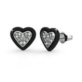 thumbnail image 1 of Cate & Chloe Rory Dainty Heart Stud Earrings with Ceramic Halo and Swarovski Crystals for Women, 1 of 8