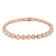 CATE & CHLOE Rosalie 18k Rose Gold Plated Tennis Bracelet with Simulated Diamonds Gift for Women