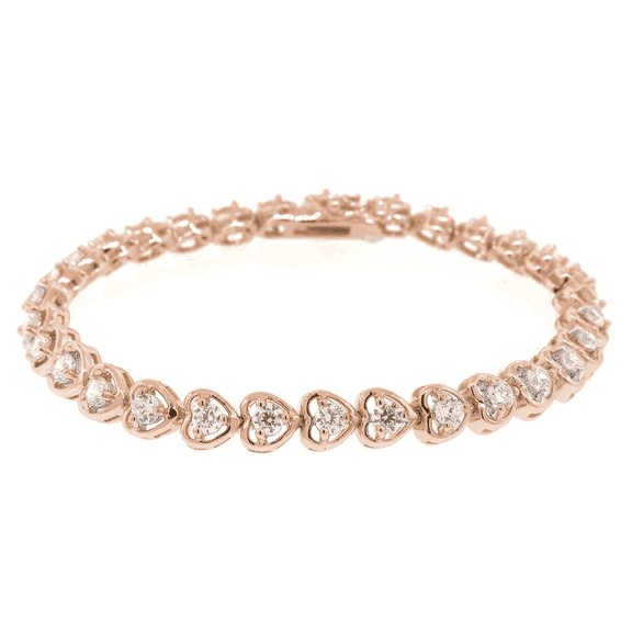 Cate & Chloe Rosalie 18k Rose Gold Plated Tennis Bracelet with Simulated Diamonds Gift for Women