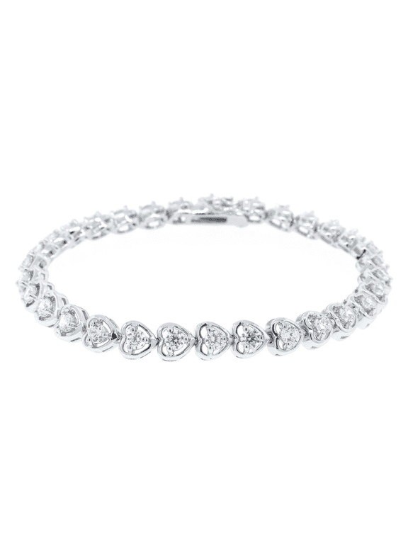 Rosalie 18k White Gold Plated Tennis Bracelet with Simulated Diamonds Gift for Women
