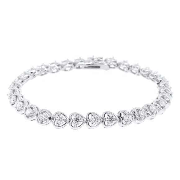 Cate & Chloe Rosalie 18k White Gold Plated Tennis Bracelet with Simulated Diamonds Gift for Women