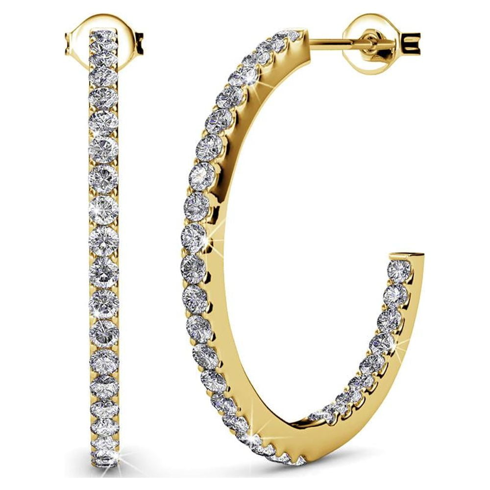 Cate & Chloe Rosalyn Beautiful 18k White Gold Hoop Earrings w ...