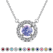 Cate & Chloe Royal June Birthstone 18k White Gold Plated Women Necklace with Swarovski Crystals
