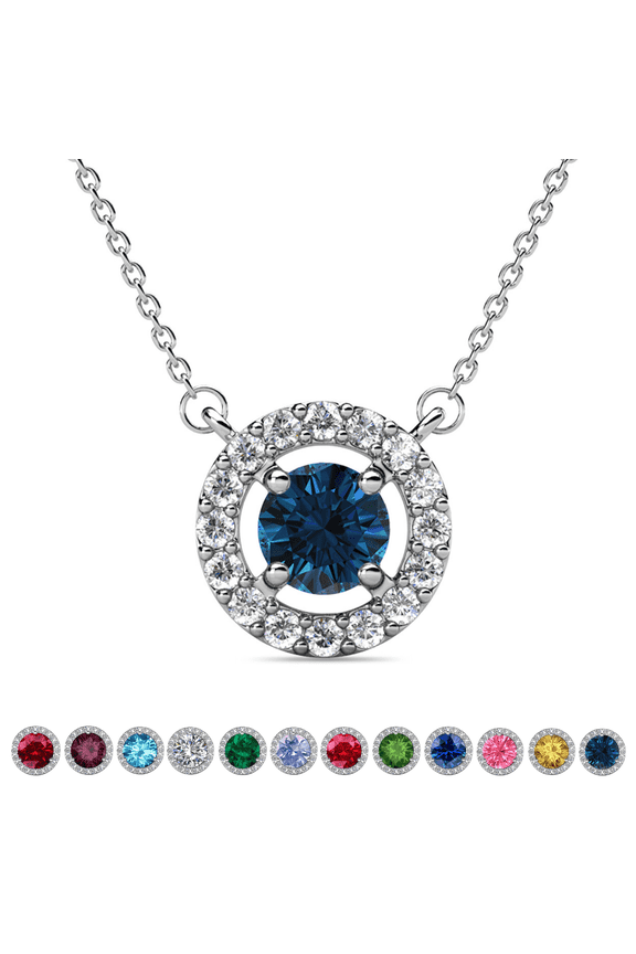 Royal December Birthstone 18k White Gold Plated Women Necklace with Swarovski Crystals