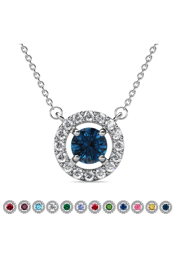 Royal December Birthstone 18k White Gold Plated Women Necklace with Swarovski Crystals