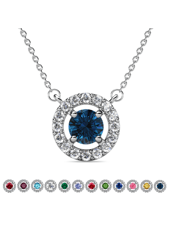 Royal December Birthstone 18k White Gold Plated Women Necklace with Swarovski Crystals