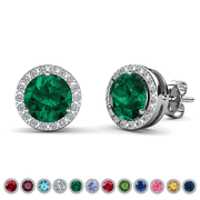 Cate & Chloe Royal May Birthstone 18k White Gold Plated Women Earrings with Swarovski Crystals