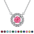 thumbnail image 1 of Cate & Chloe Royal October Birthstone 18k White Gold Plated Women Necklace with Swarovski Crystals, 1 of 10