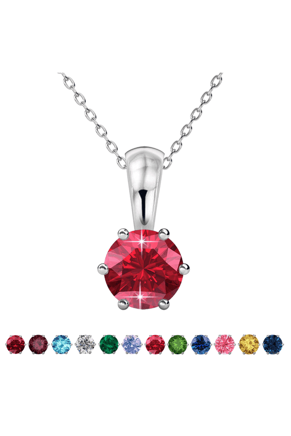 July Birthstone 18k White Gold Plated Women's Necklace 1ct Swarovski Crystal