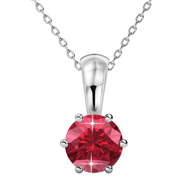 Cate & Chloe July Birthstone 18k White Gold Plated Women's Necklace 1ct Swarovski Crystal