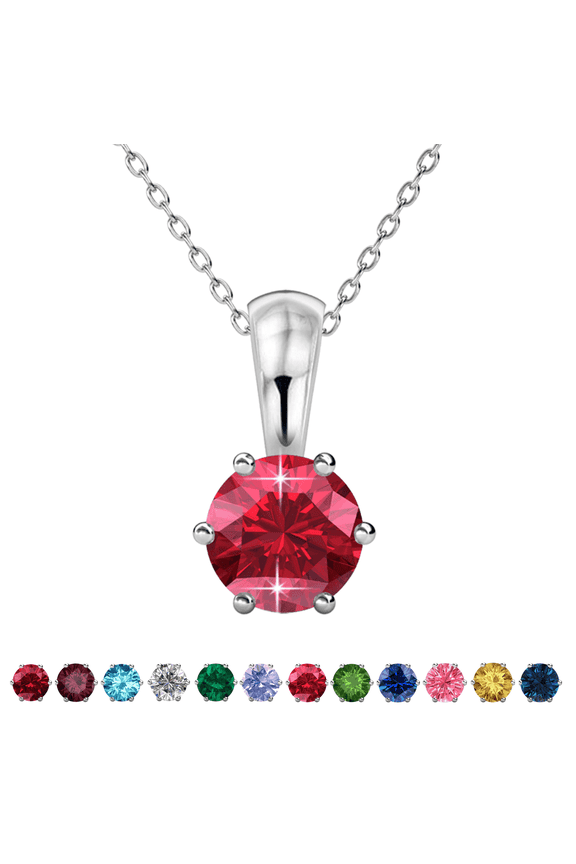 July Birthstone 18k White Gold Plated Women's Necklace 1ct Swarovski Crystal