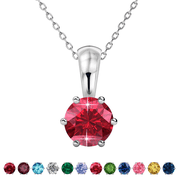 Cate & Chloe July Birthstone 18k White Gold Plated Womens Necklace 1ct Swarovski Crystal