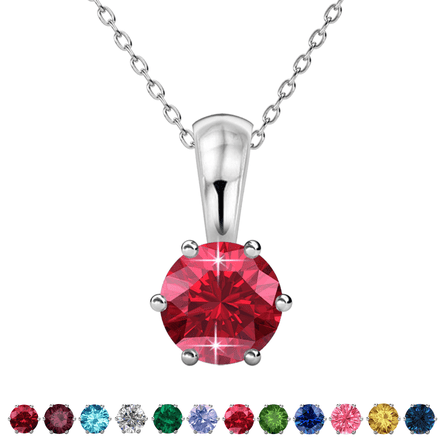 Cate & Chloe July Birthstone 18k White Gold Plated Women's Necklace 1ct Swarovski Crystal