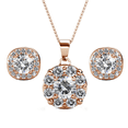thumbnail image 1 of Cate & Chloe Ruth 18k Rose Gold Plated Halo Jewelry Set with Swarovski Crystals Gift for Women, 1 of 9