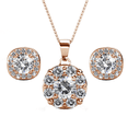 thumbnail image 1 of Cate & Chloe Ruth 18k Rose Gold Plated Halo Jewelry Set with Swarovski Crystals Gift for Women, 1 of 9