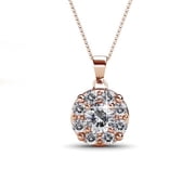 Cate & Chloe Ruth 18k Rose Gold Plated Necklace with Round Cut Swarovski Crystals Gift for Women