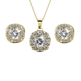 thumbnail image 1 of Cate & Chloe Ruth 18k Yellow Gold Plated Halo Jewelry Set with Swarovski Crystals Gift for Women, 1 of 9